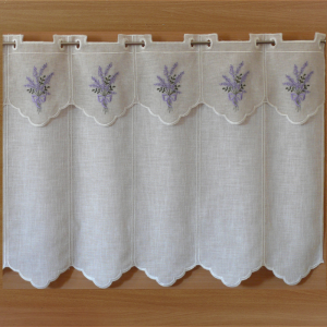 Tenda di Larghezza 80cm con mantovana ricamo lavanda (5 moduli)