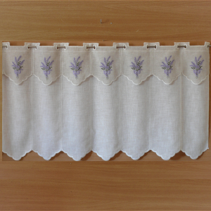 Tenda di Larghezza 112cm con mantovana ricamo lavanda (7 moduli)