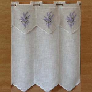 Tenda di Larghezza 48cm con mantovana ricamo lavanda (3 moduli)