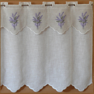 Tenda di Larghezza 64cm con mantovana ricamo lavanda (4 moduli)