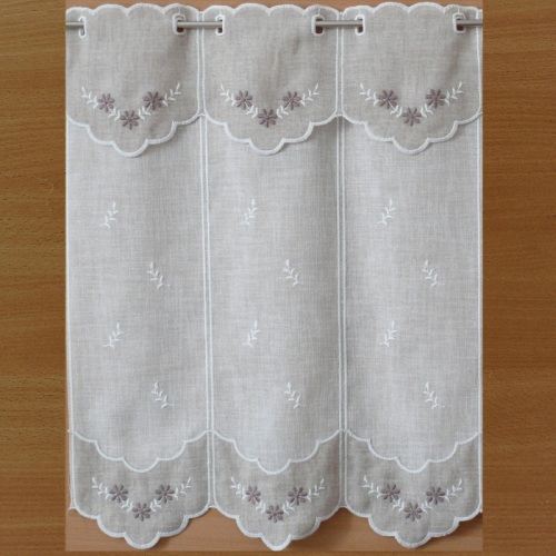 Tenda di Larghezza 48cm con mantovana ricamo fiore (3 moduli)