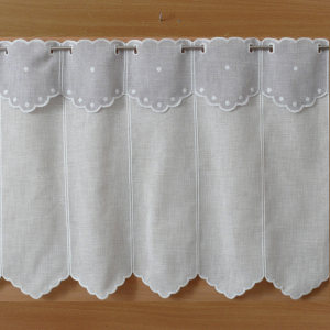 Tenda di Larghezza 80cm bianco naturale con mantovana grigia (5 moduli)