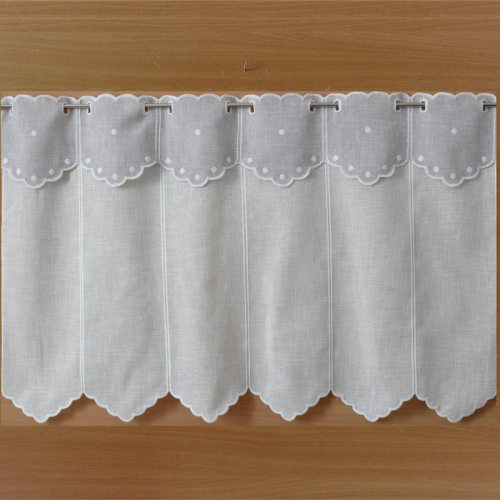 Tenda di Larghezza 96cm bianco naturale con mantovana grigia (6 moduli)
